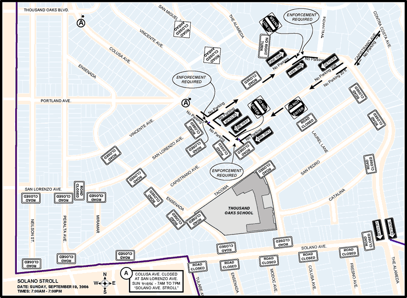 2006 Solano Stroll  road closures